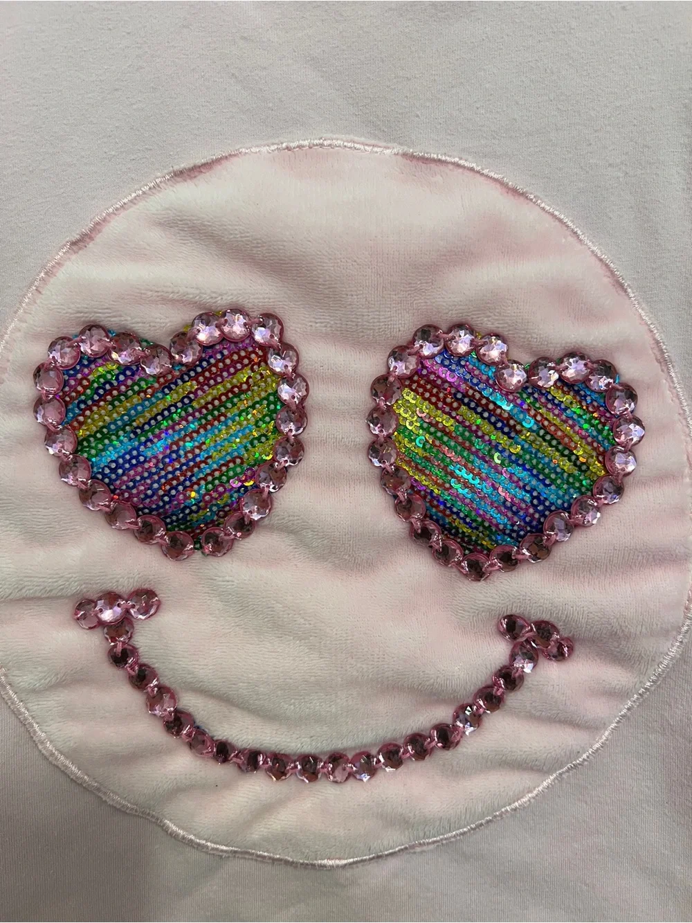LOLA + THE BOYS Emoji Sparkle Tank in Light Pink